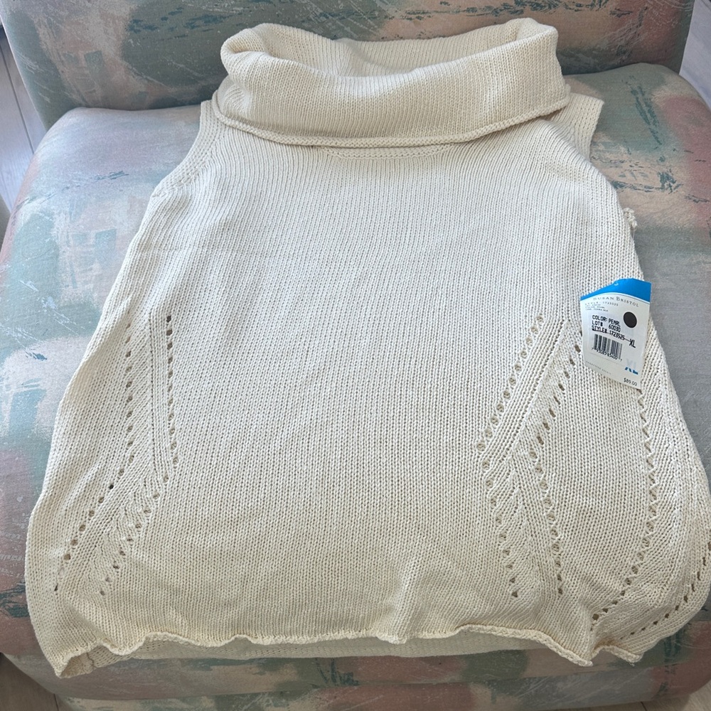 Susan Bristol Cream Cowl Neck Sweater